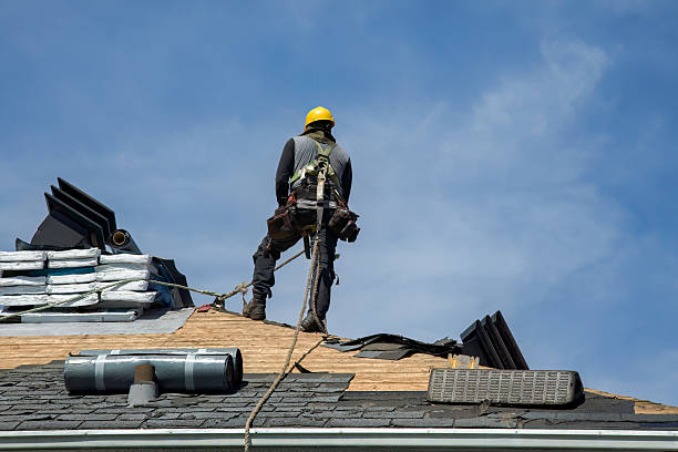 Professional Gutter Installation technician working in Montgomery, NY